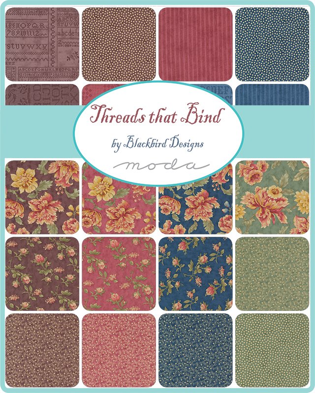 Moda Blackbird Designs Threads that Bind Collection, Layer Cake 10" Precut Squares