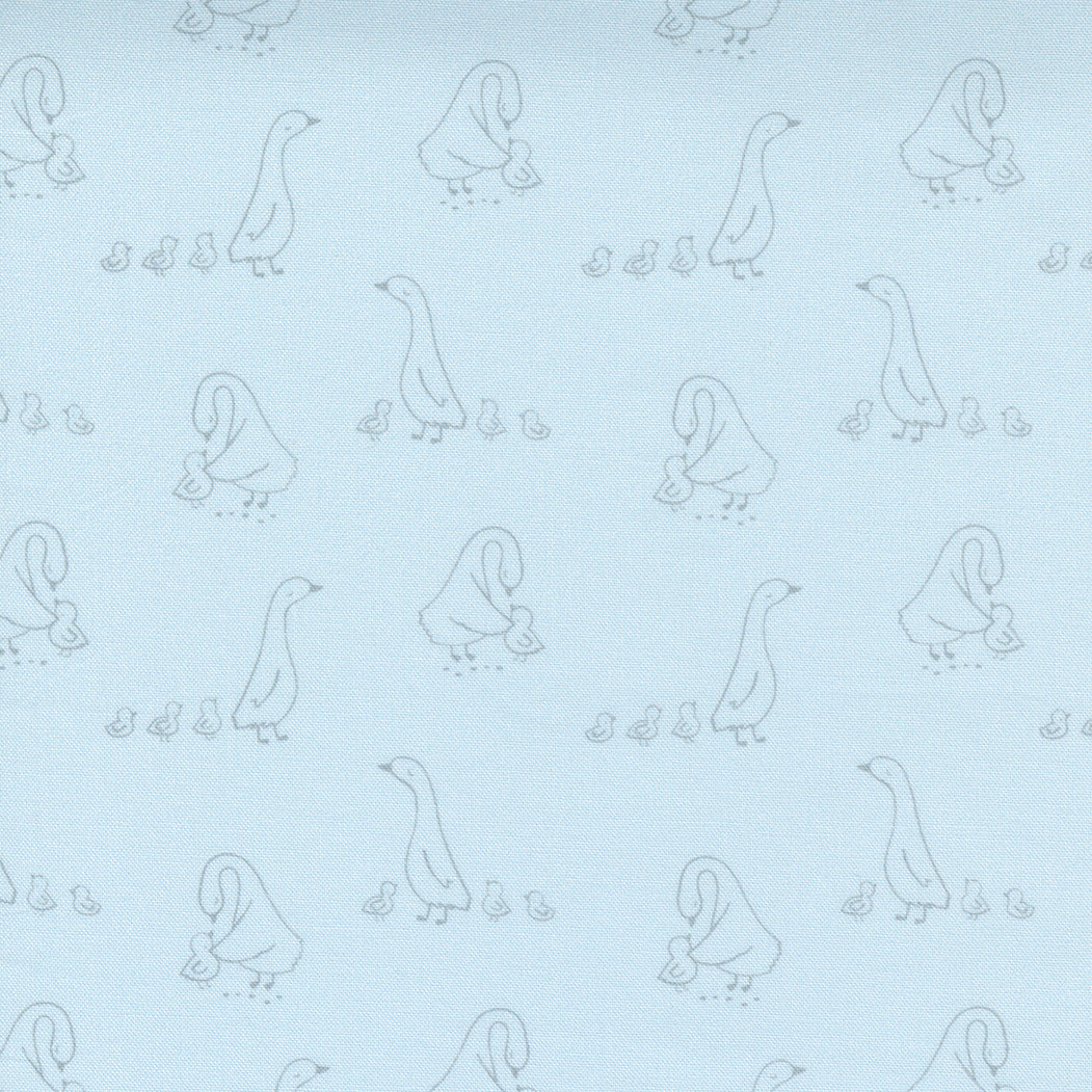 Moda Little Ducklings Blue- Duck Walk Baby Drawing, Paper+ Cloth Little Ducklings Collection