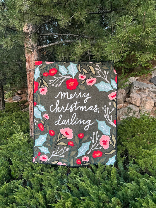 Merry Christmas, Darling by Lella Boutique Panel + Chenille-It Quilt Kit