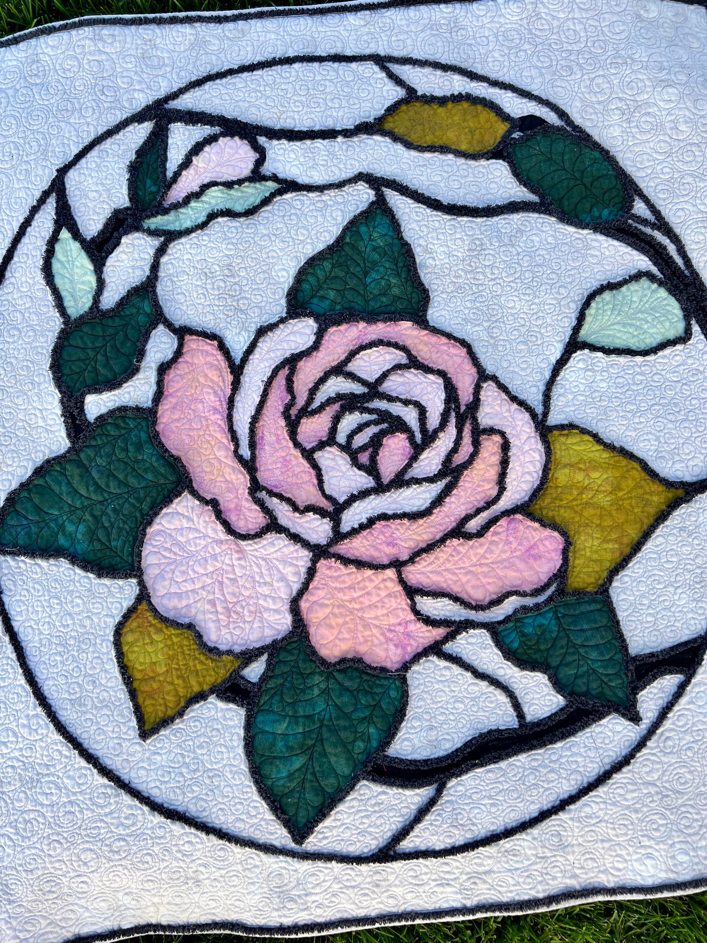 Stained Glass Rose Quilt
