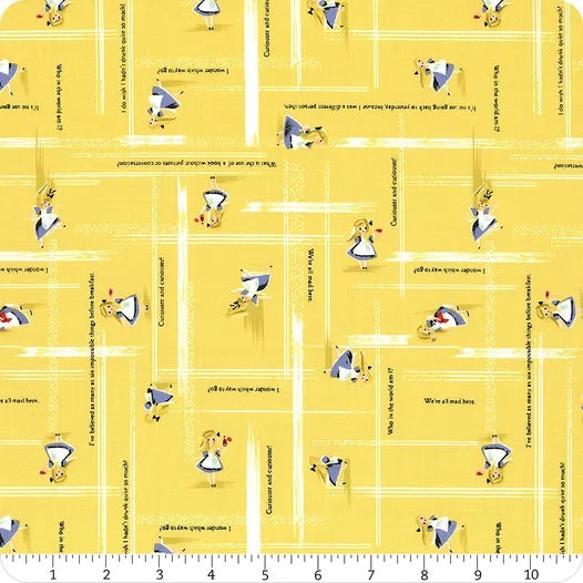 Riley Blake Designs Jill Howarth Down the Rabbit Hole, Alice- Yellow