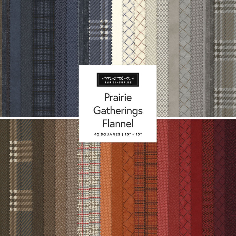 Moda Primitive Gatherings Prairie Gatherings Flannels, Layer Cake 10" Precut Squares