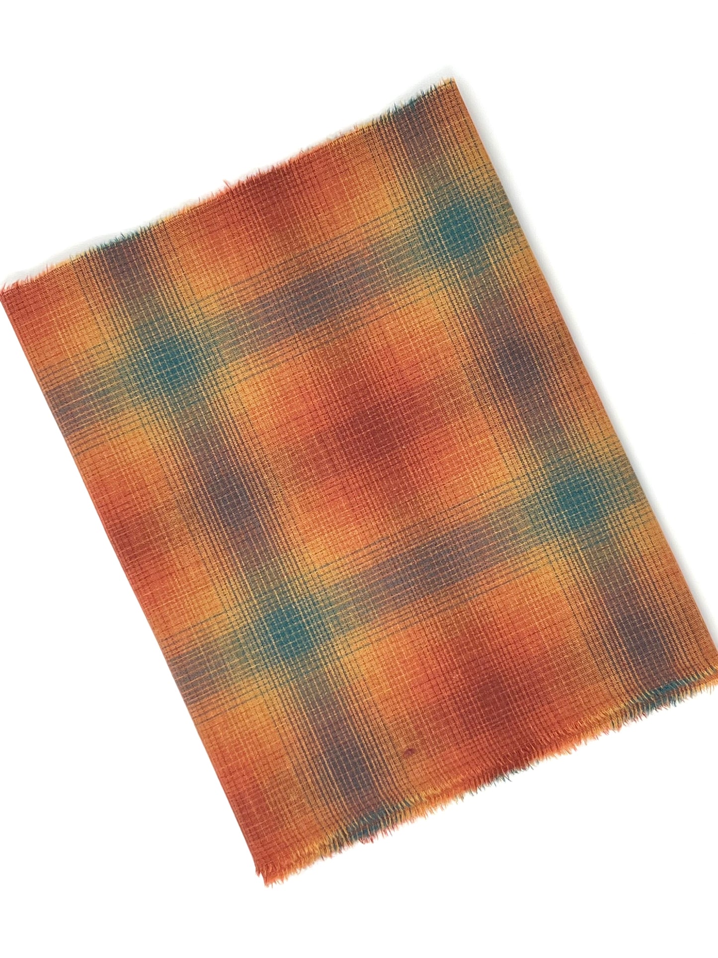 Yarn Dyed Cotton- Orange/Turquoise Plaid
