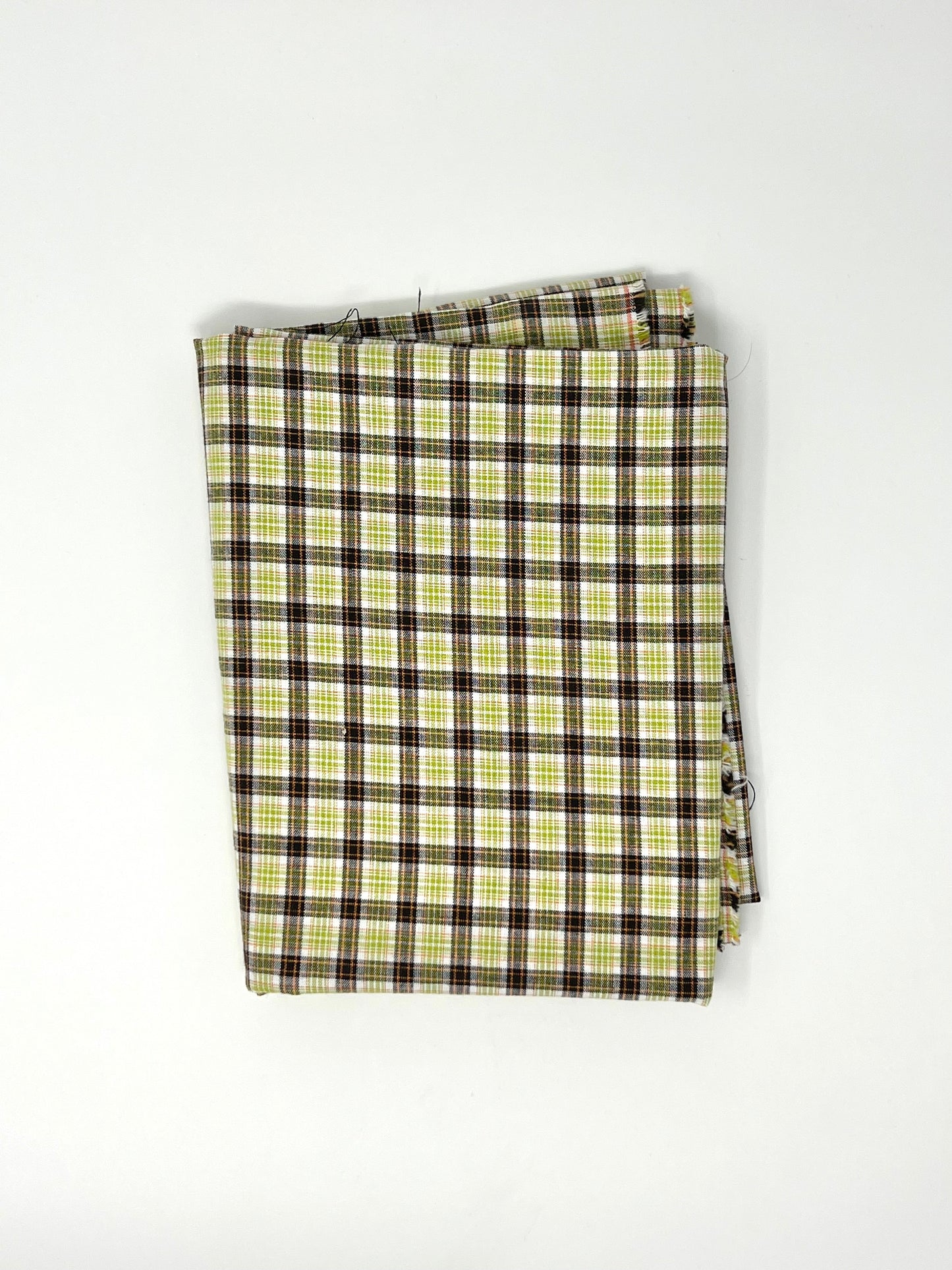 Yarn Dyed Cotton- Lime/Black Plaid