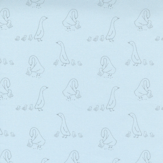 Moda Little Ducklings Blue- Duck Walk Baby Drawing, Paper+ Cloth Little Ducklings Collection