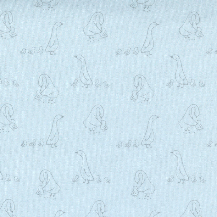 Moda Little Ducklings Blue- Duck Walk Baby Drawing, Paper+ Cloth Little Ducklings Collection