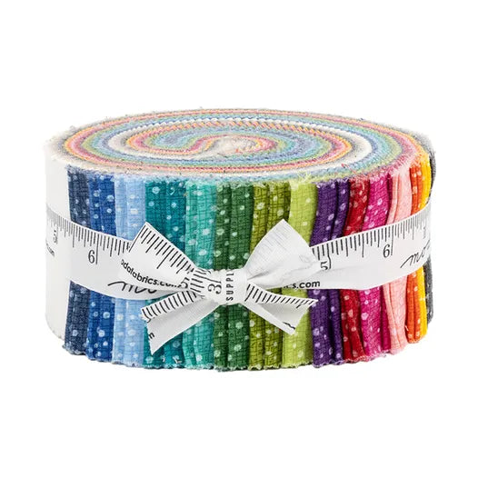 Moda Robin Pickens Dotty Thatched Collection, Jelly Roll 2.5" Precut strips