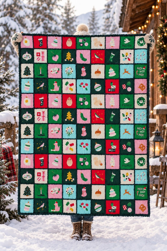 Merry Happy Christmas Panel Quilt Kit