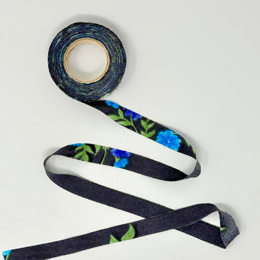 Slate and Azure Bloom Rayon Chenille-It