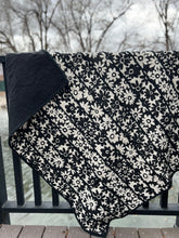 Black and Cream Floral Whole Cloth Quilt Kit