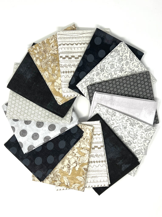 Moda Basic Grey Stiletto Collection, Fat Quarter bundle