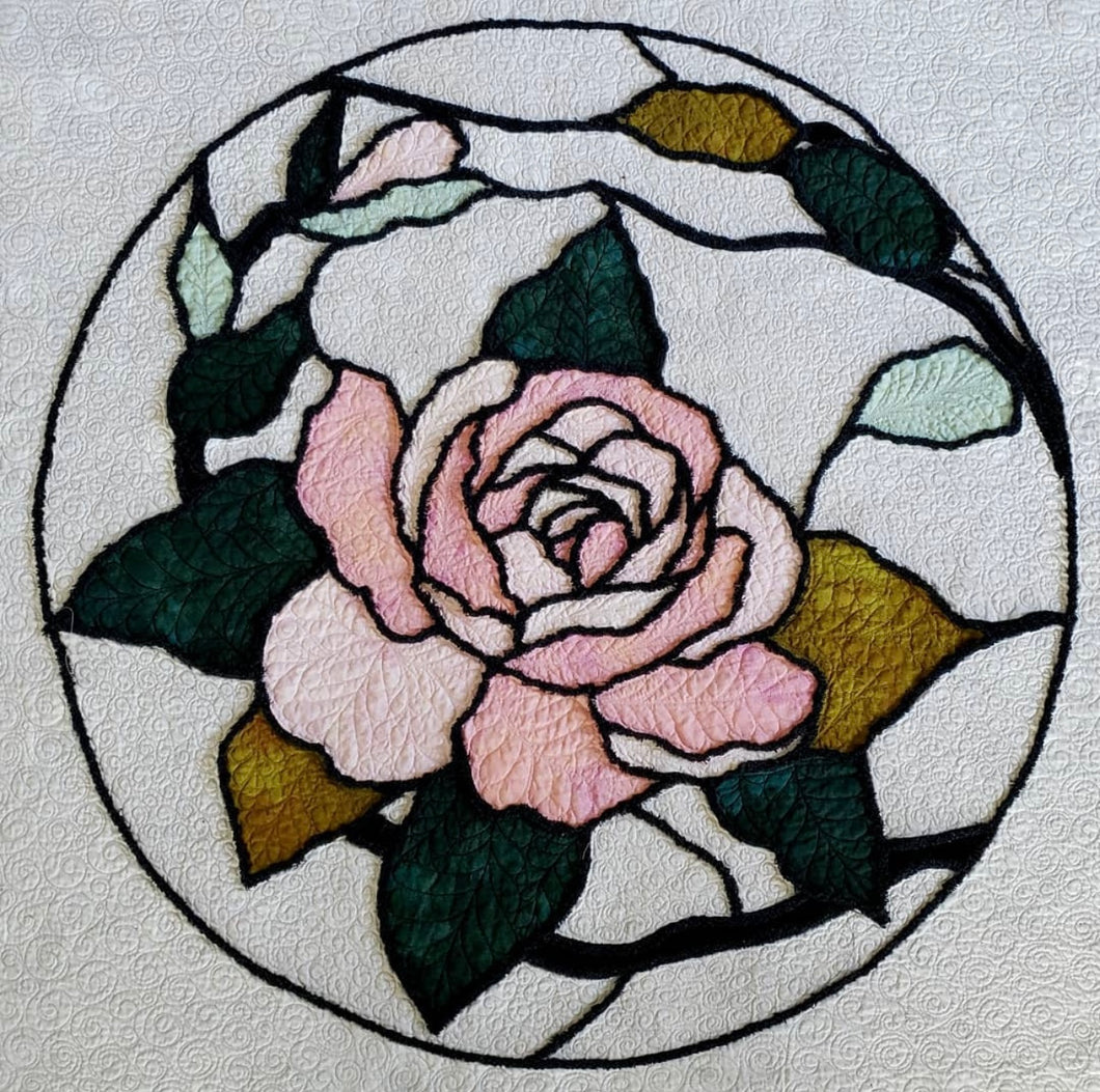 Stained Glass Rose Quilt