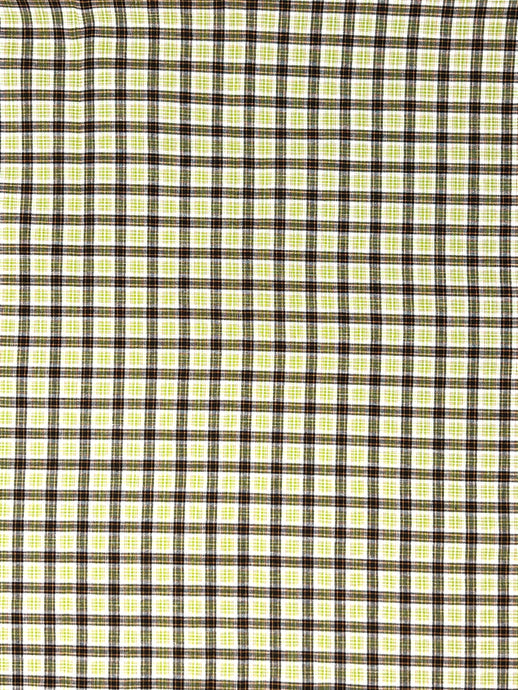 Yarn Dyed Cotton- Lime/Black Plaid