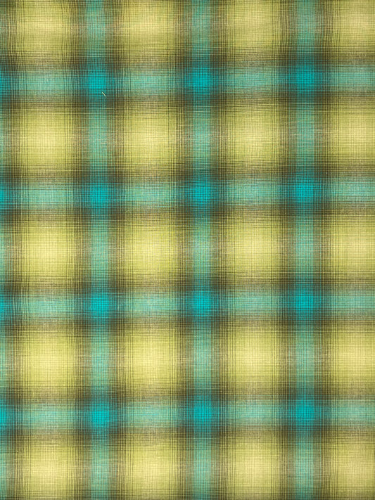 Yarn Dyed Cotton- Aqua/Fern Plaid